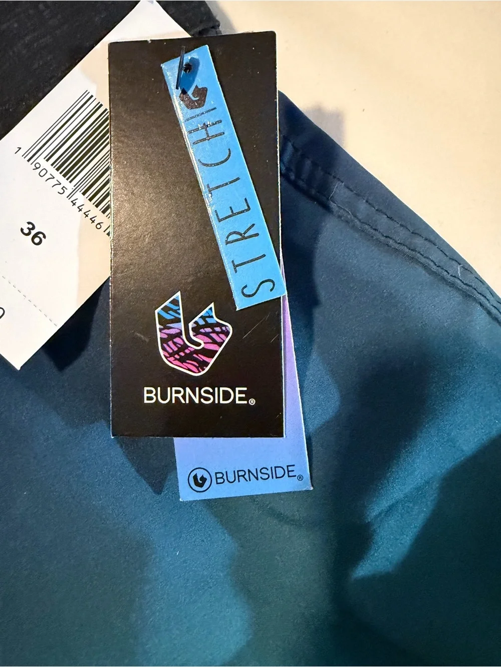 Burnside Black and Teal Gradient Men's Board Shorts Size 36 brand new with tags